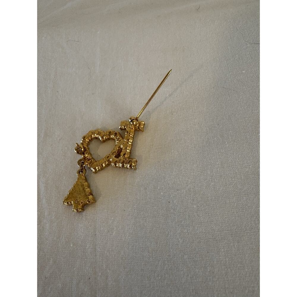 Avon “I Love Christmas” Pin Multicolored Stones&Dangle Christmas Tree - Picture 5 of 7